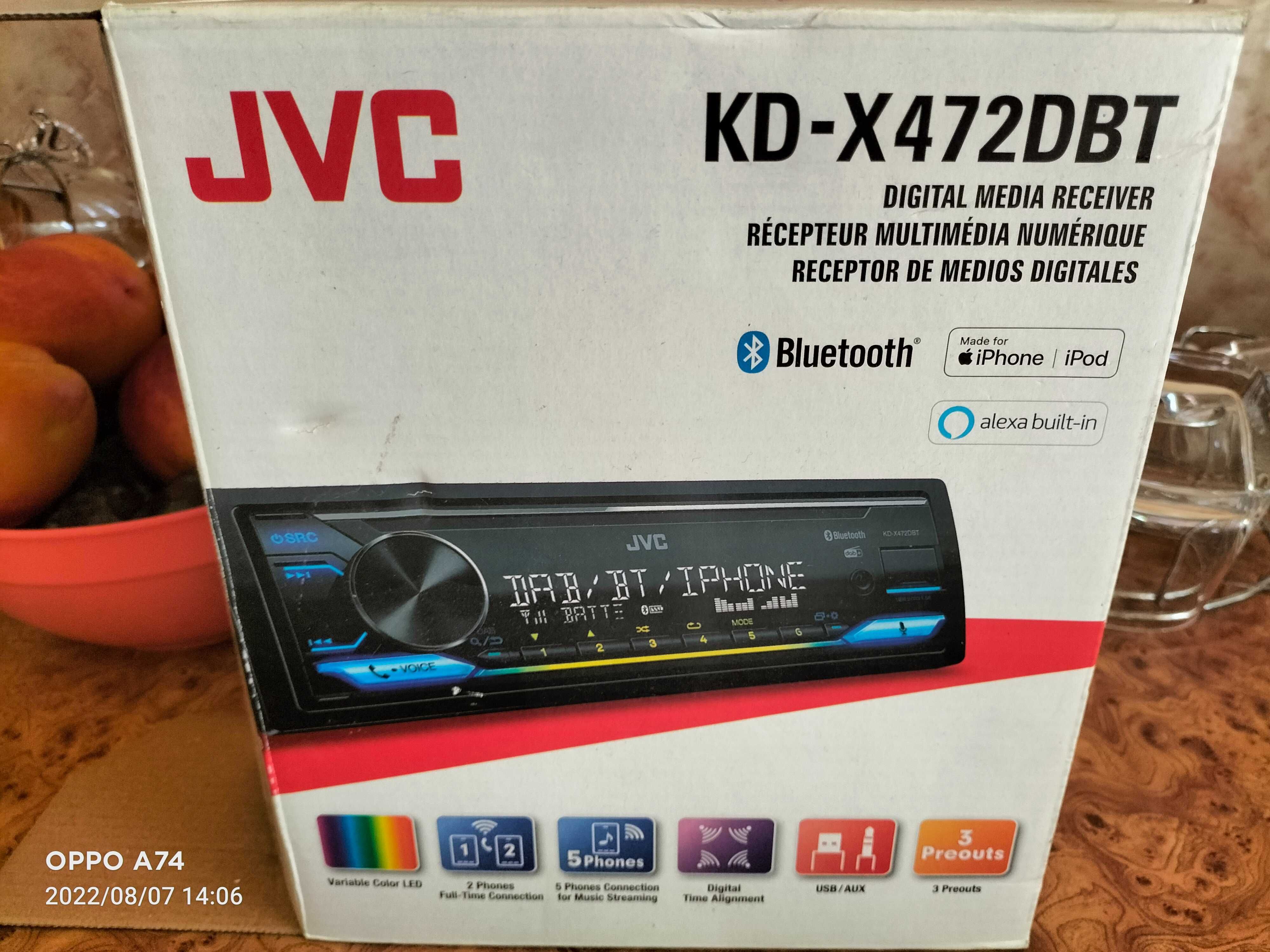 Radio-Casetofon Mașină JVC  Nou-Nouț USB+Tel. (Bluetooth)