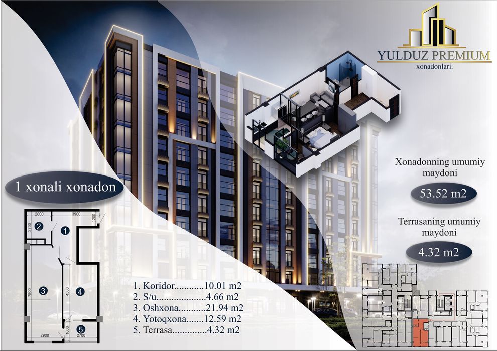 Ilk bor chirchiqda premium honadonlar