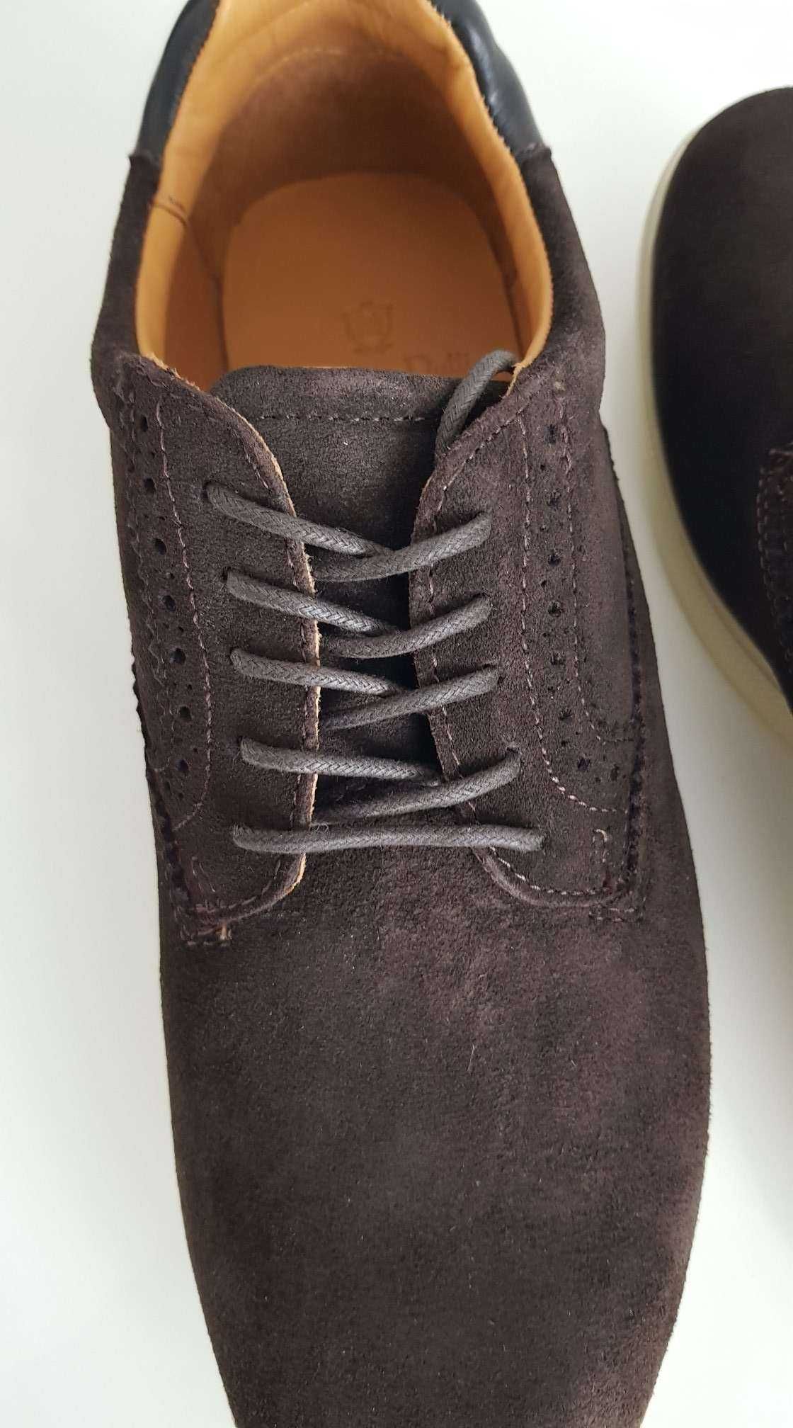 Нови Кафяви мъжки кожени обувки 39 номер Massimo Dutti