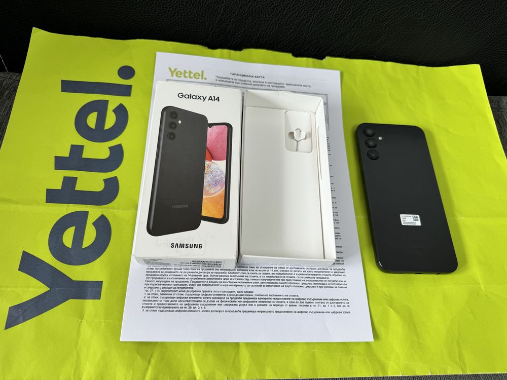 КАТО НОВ* 128GB Samsung A14 Yettel Гаранция 2026г. Black / Черен