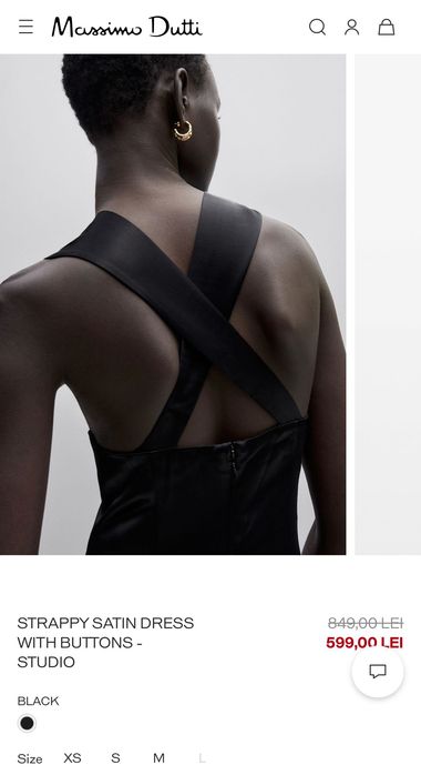 Rochie cu bretele si nasturiStudio Massimo Dutti,M,cu eticheta