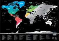 Чисто нова цветна скреч карта на света