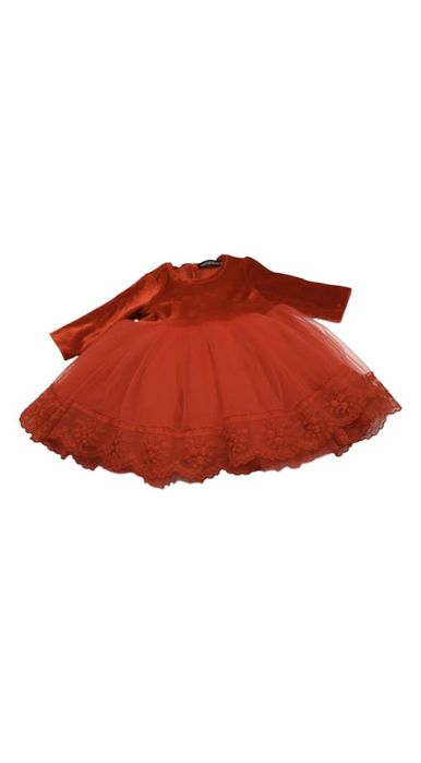Rochie catifea tull craciunita 116 cm5-6 ani Casa de moda CRYSTAL INES