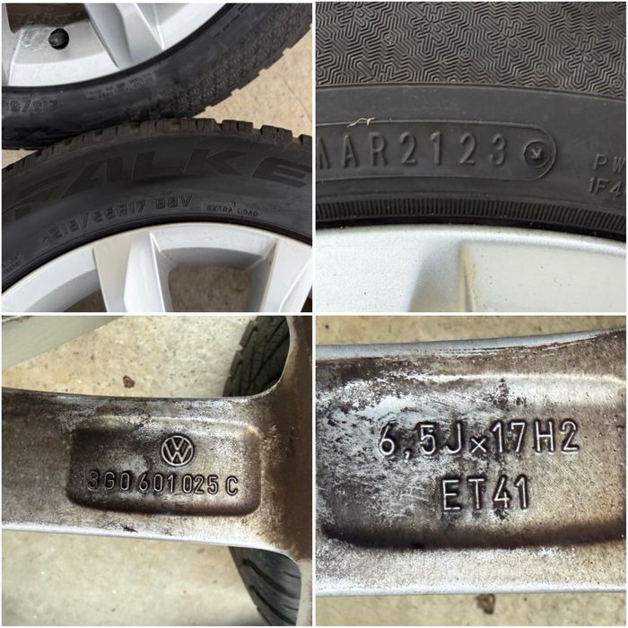 Roti - jante 17’ 5x112 Volkswagen + Anvelope iarna 215/55 R17 Falken