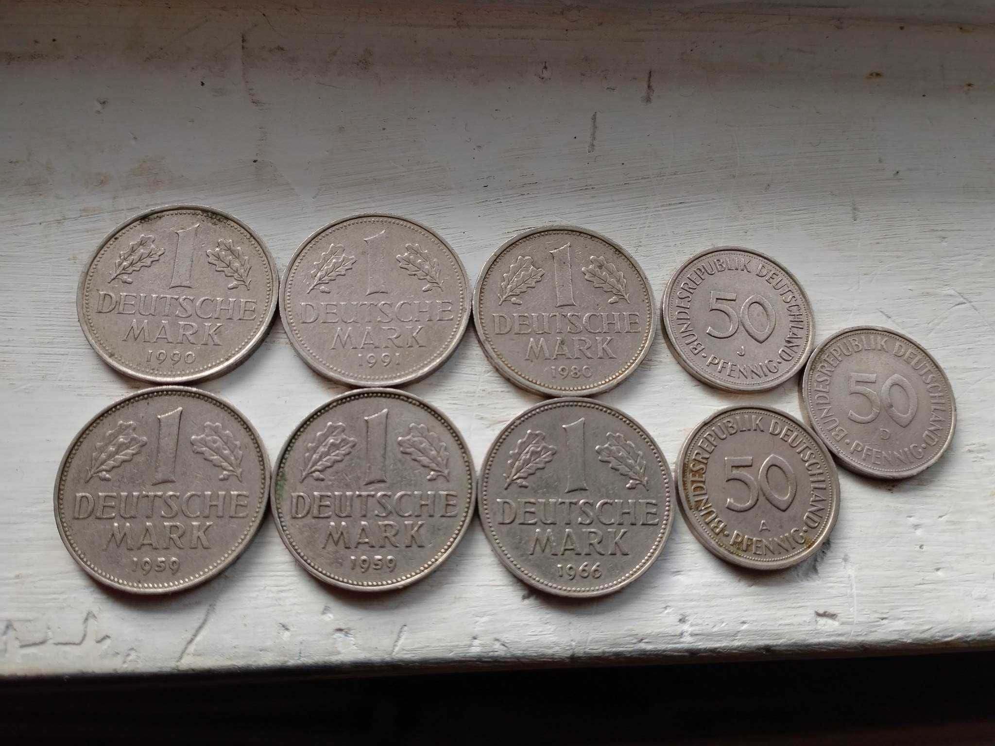 1 deutsche mark и 50 bundes republik Deutschland pfennig