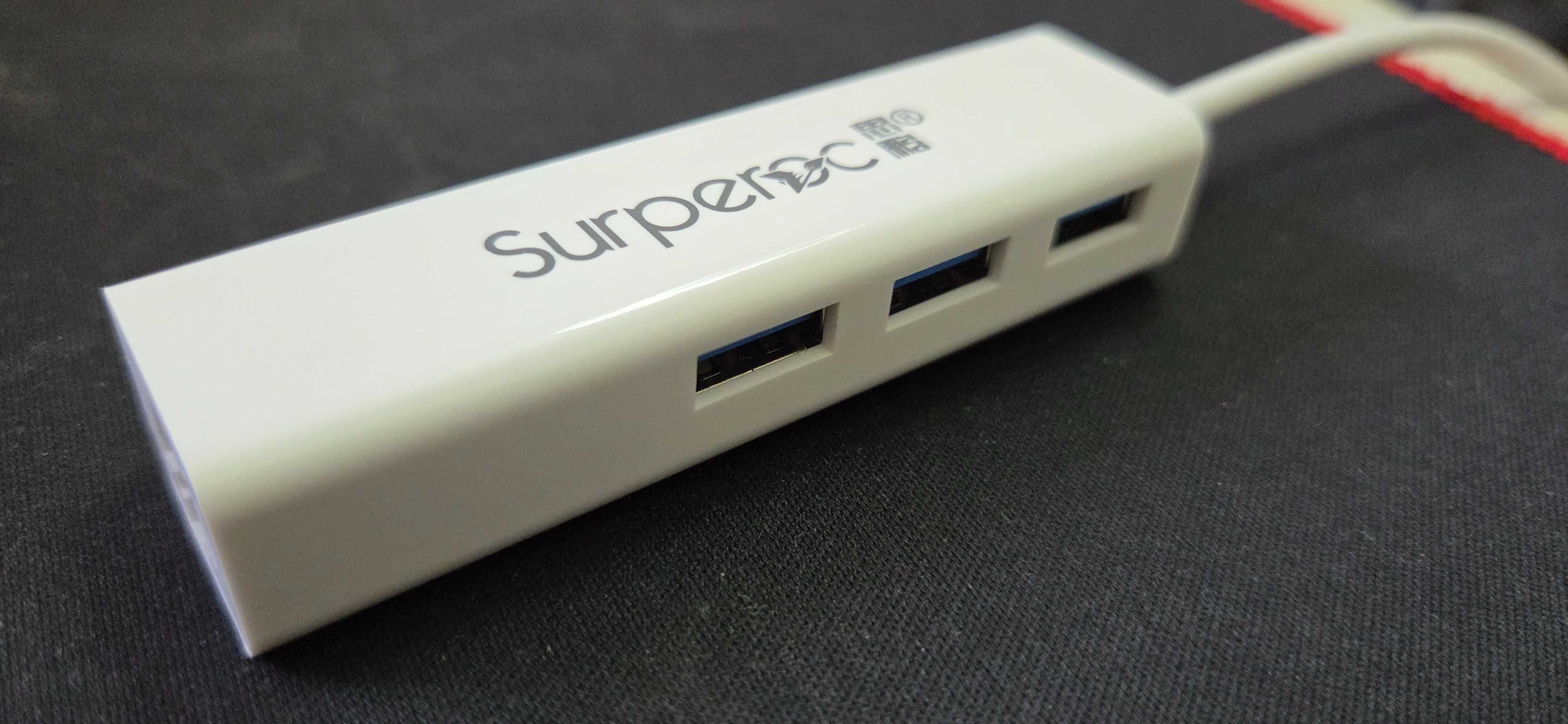 Адаптер USB 3.0 на Fast Ethernet с хабом на 3 порта USB 3.0