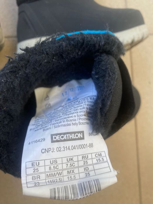 Детски непромокаеми ботуши, апрески, боти Quechua номер 25