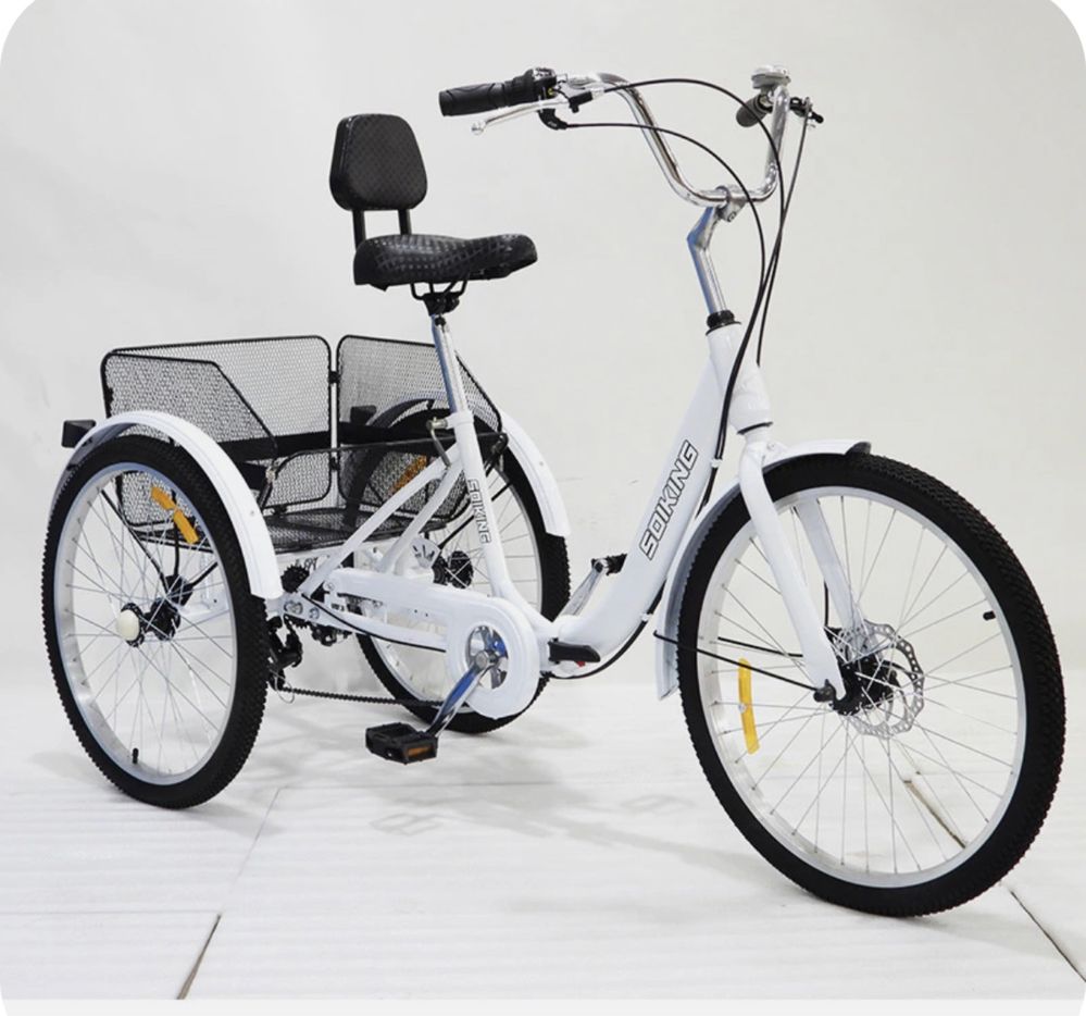 Трехколёсный велосипед для взрослых, терхколесный грузовой, для ДЦП.