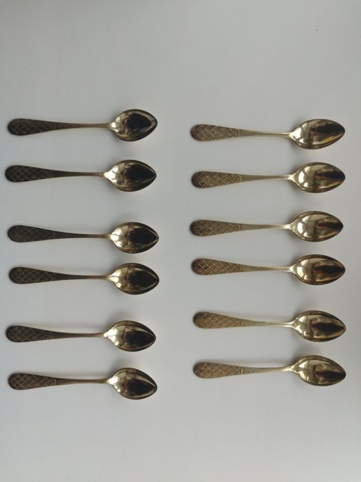 Позолоченные серебряные ложки  за 374000 тенге