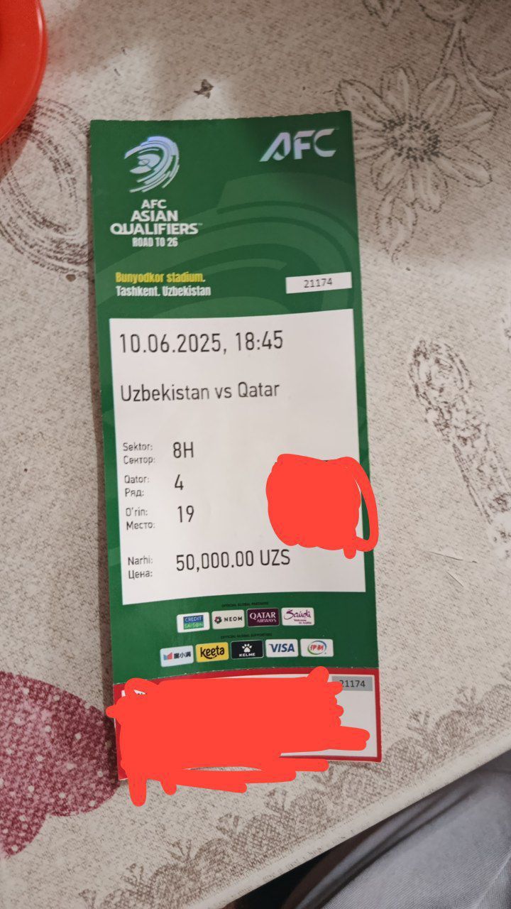 Qatar vs UZB bilet Srochno