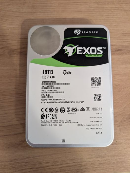 Seagate exos enterpris x18 18tb