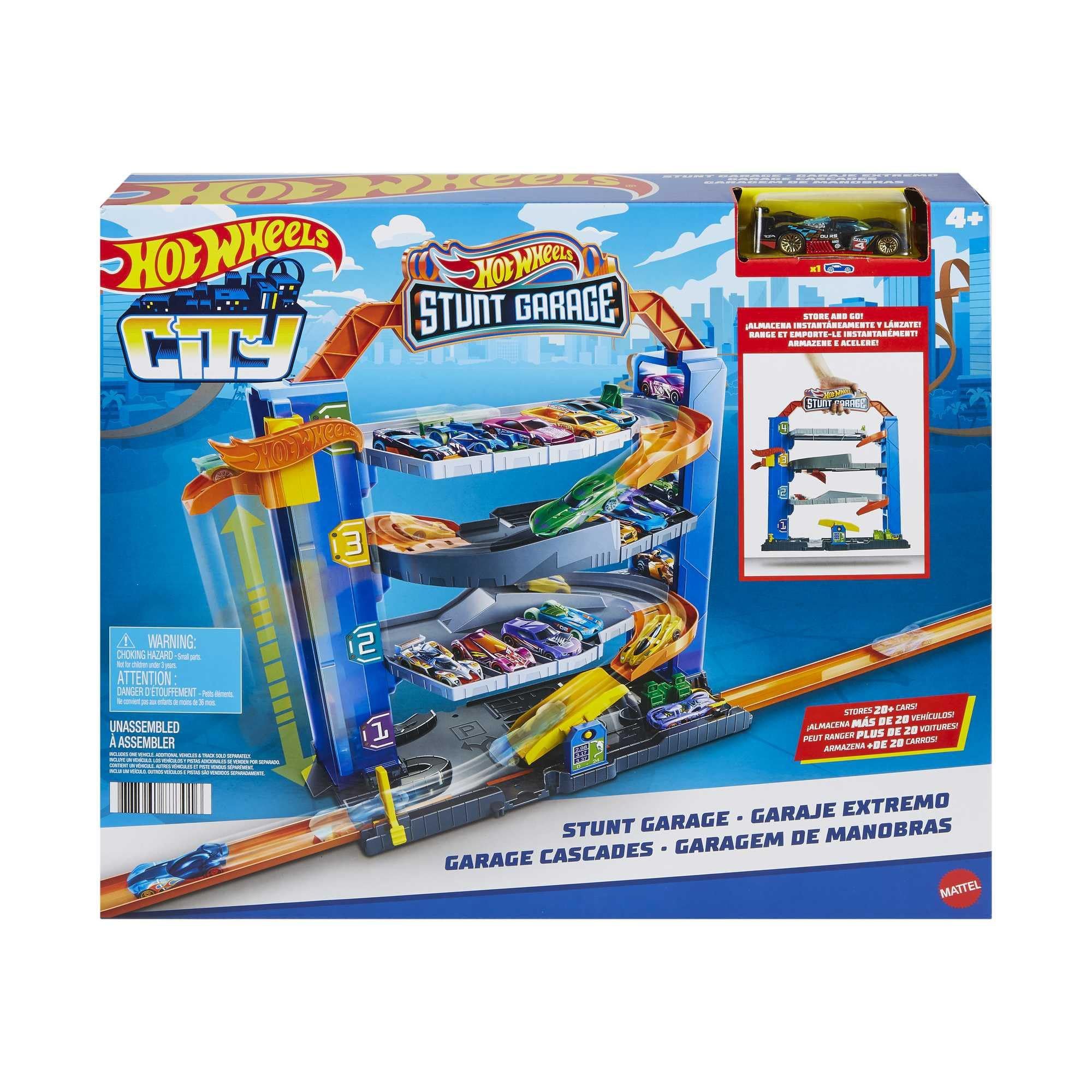 Комплект за игра Hot Wheels City Stunt Garage идея за подарък за деца