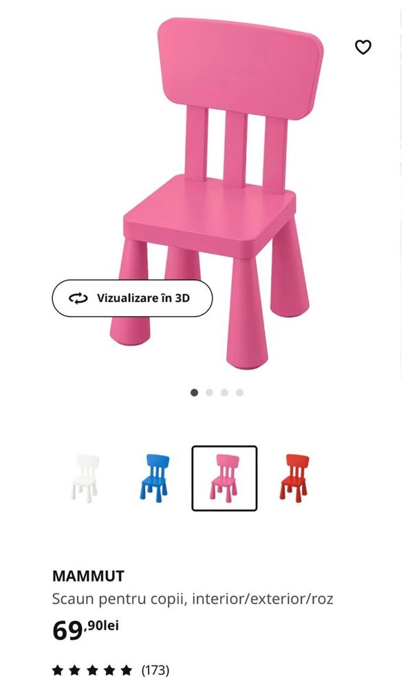 Masuta + scaune Mammut Ikea