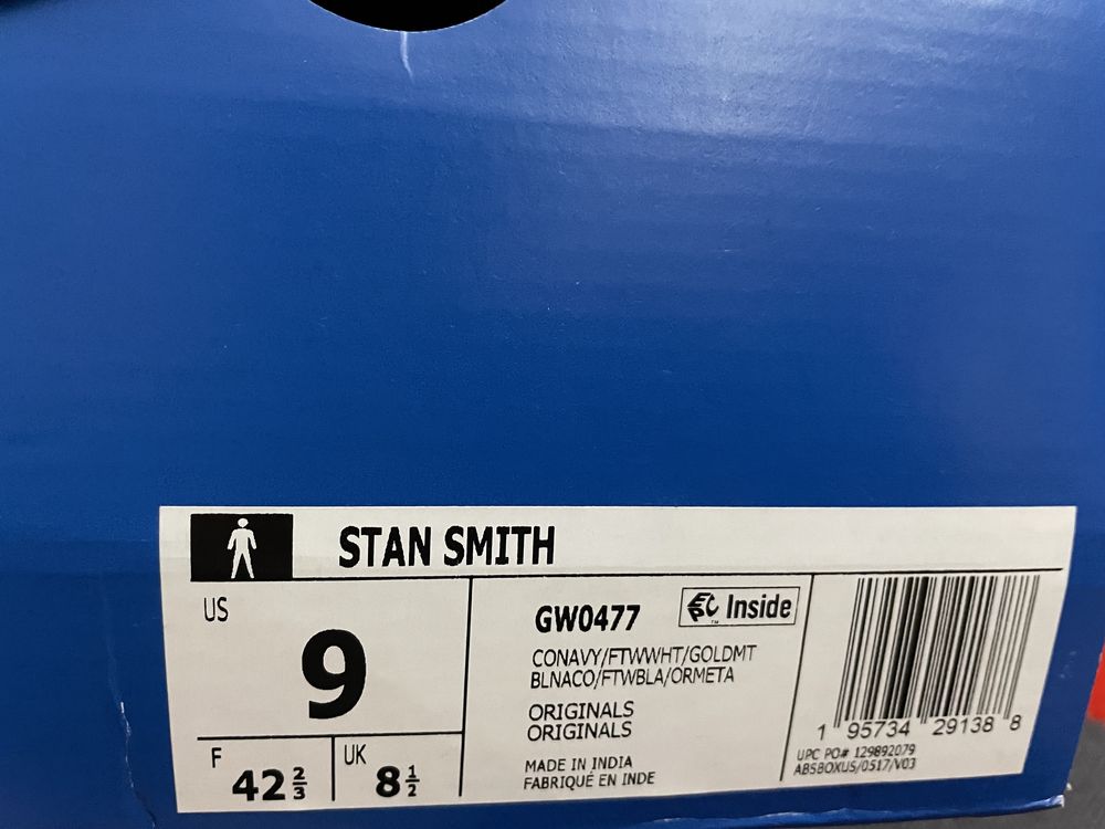 Новые оригинальные кроссовки adidas Stan Smith с коробкой и биркой