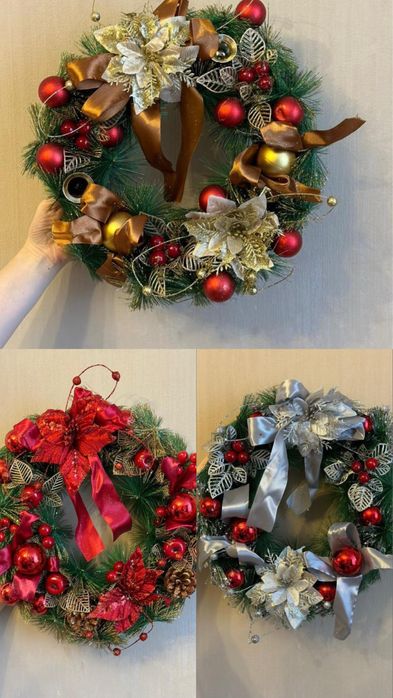 новогодние венки на стену,двери и тд