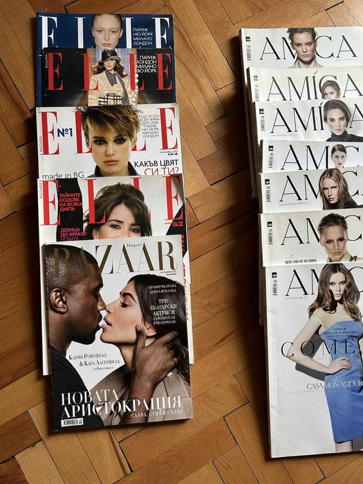Списания ELLE, AMICA, BRAVA CASA, Harper's Bazaar България и др.