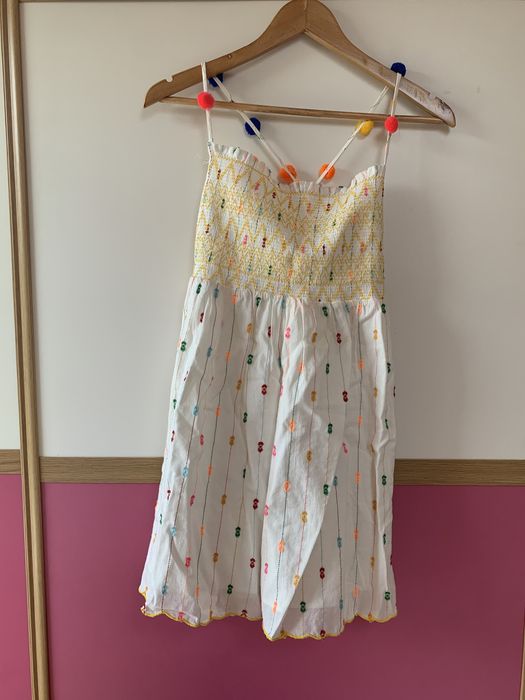 Rochie ZARA de vară alba cu breteluțe, 11-12 ani