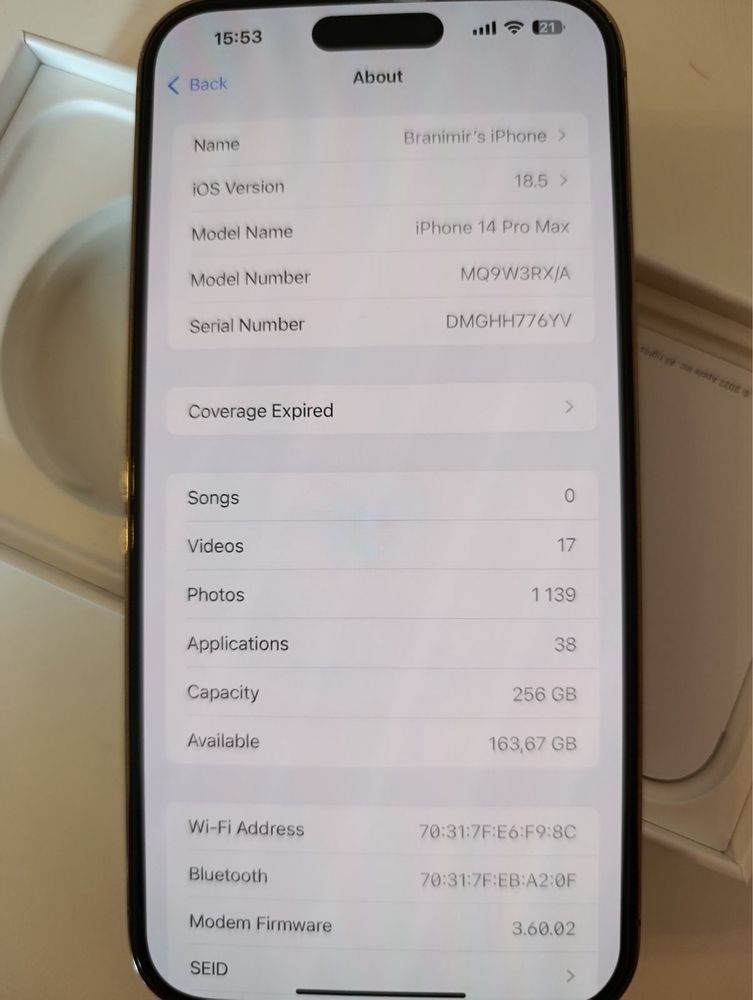 iPhone 14 pro max 258 gb