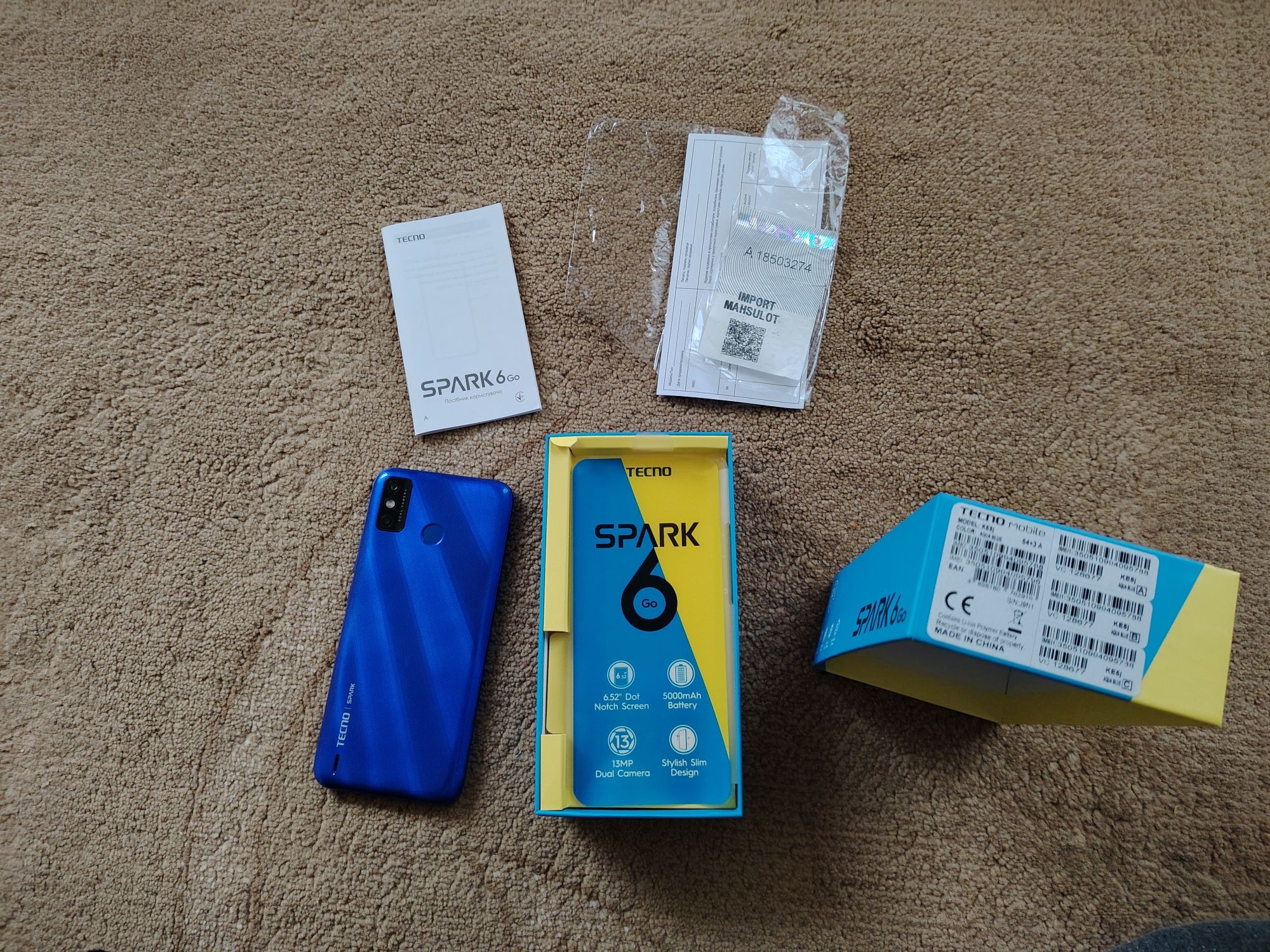 Телефон Tecno Spark 6 go