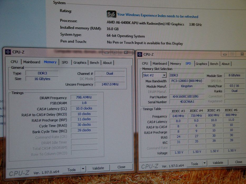 set memorie ram DDR3 1600Mhz Kingston Fury 16GB (2x 8GB) HX316C10F/8