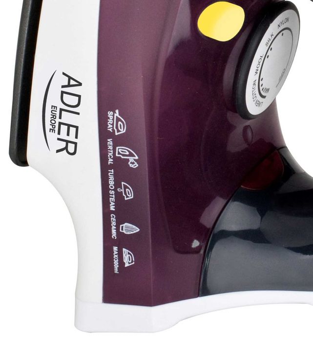 Fier de calcat cu abur Adler AD5022, 2200 W, talpa inox, abur vertical