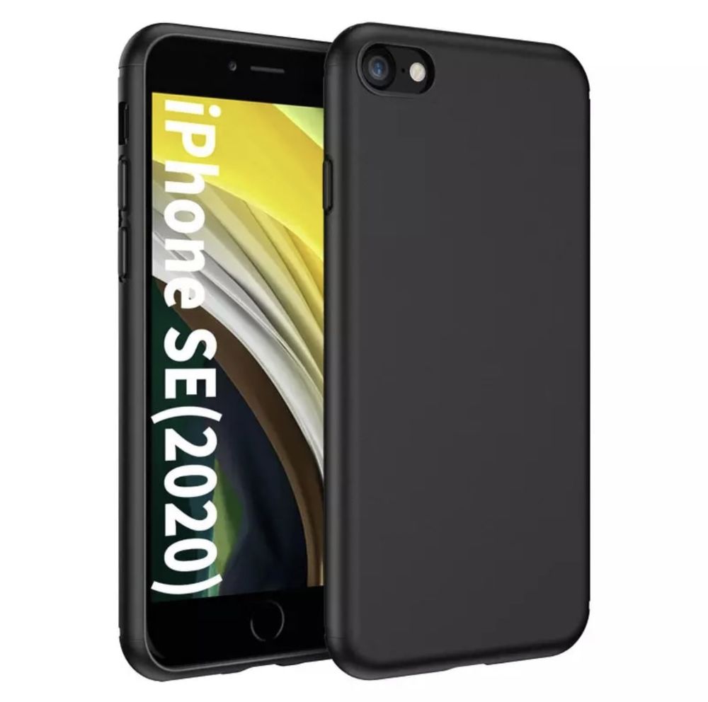 Iphone 7 8 SE - Husa Slim Silicon Cu Catifea + Folie Sticla Curbata 9D