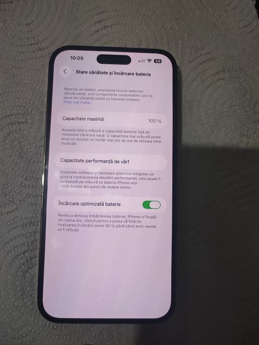 Vând Iphone 14 pro max Gold de 128 Gb baterie 100/100