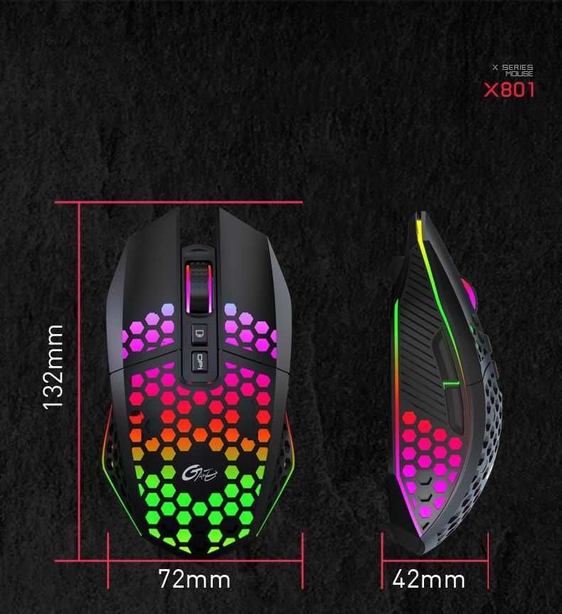 Mouse pentru gaming, Wireless, Alb/Negru