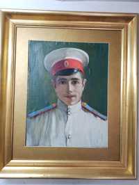 Стара картина на руски кадет ,неизвестен майстор ,масло-картон
