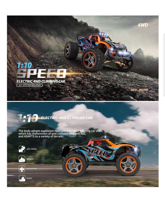 Masina radiocomandata MT 4x4 WLToys 1:10, 45km/h, piese aliaj