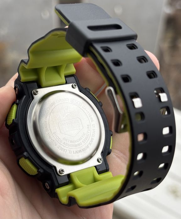 Ceas G-Shock barbatesc sport GA110, Negru-Verde, cutie metalica