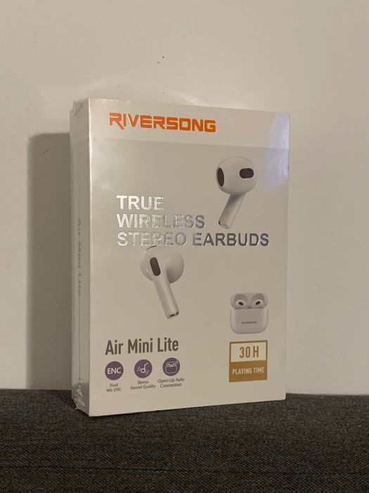 Casti In-Ear Riversong Air Mini Light, Bluetooth, Alb