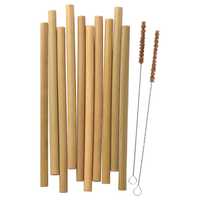 Set 10 Paie/perie de curăţare, bambus pentru bauturi