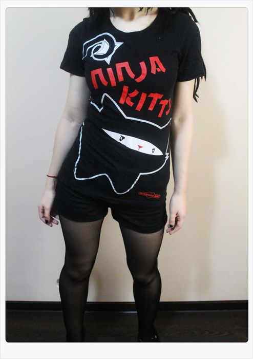 Tricou Ninja Kitty -Newbreed Girl Rock Goth Punk