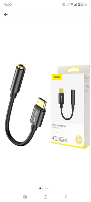 Adaptor Audio Baseus USB Type-C la 3.5 mm