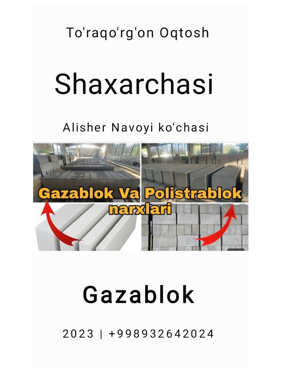 Gaza blok-sifatli g'ishtlar