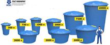 Ёмкость цилиндрическая вертикальная со съемной крышкой для воды 5000л