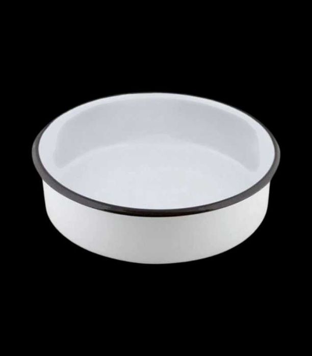 Тава кръгла дълбока емайлирана