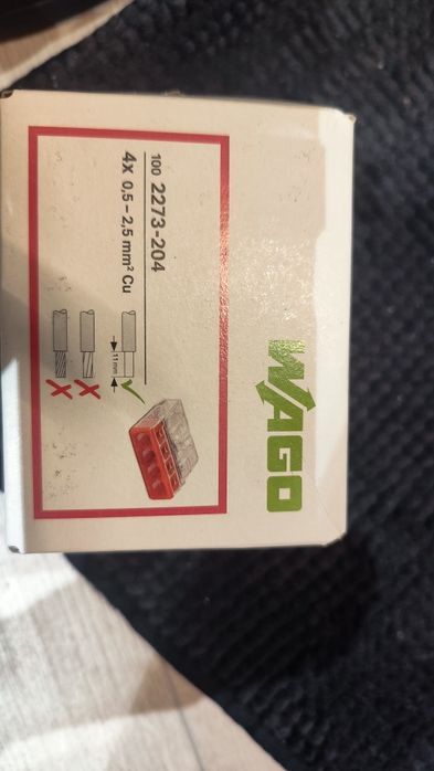 НОВИ ЦЕНИ Wago Ваго клеми ,дюбел за плосък кабел ТМТ , черен дюбел ТМТ