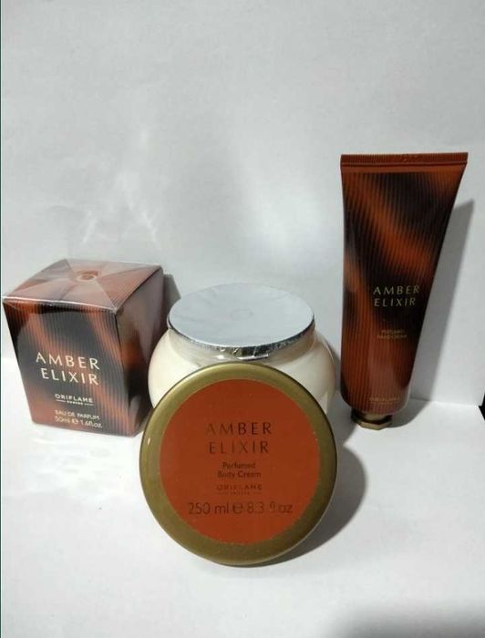 Set Amber Elixir Oriflame ( parfum + crema de corp + crema de maini )