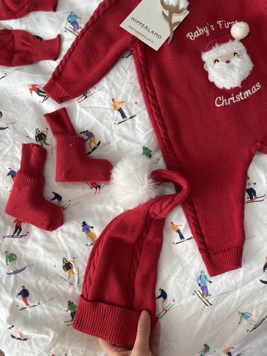 Бебешки коледен комплект nipperland 0-3м