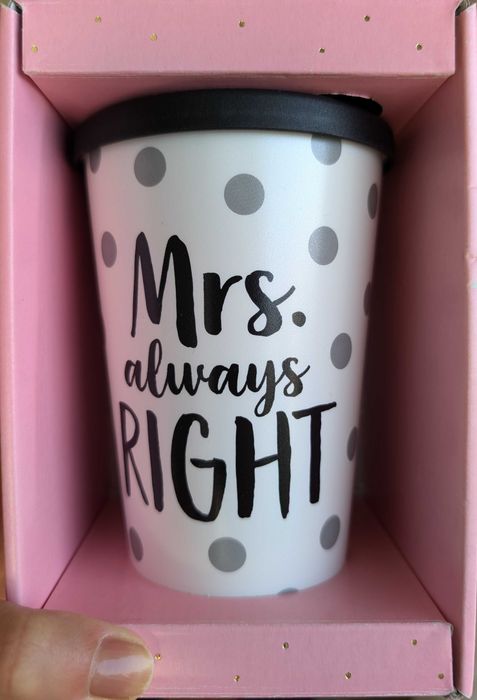 Пластмасова чаша за многократна употреба 'Mrs. always right'