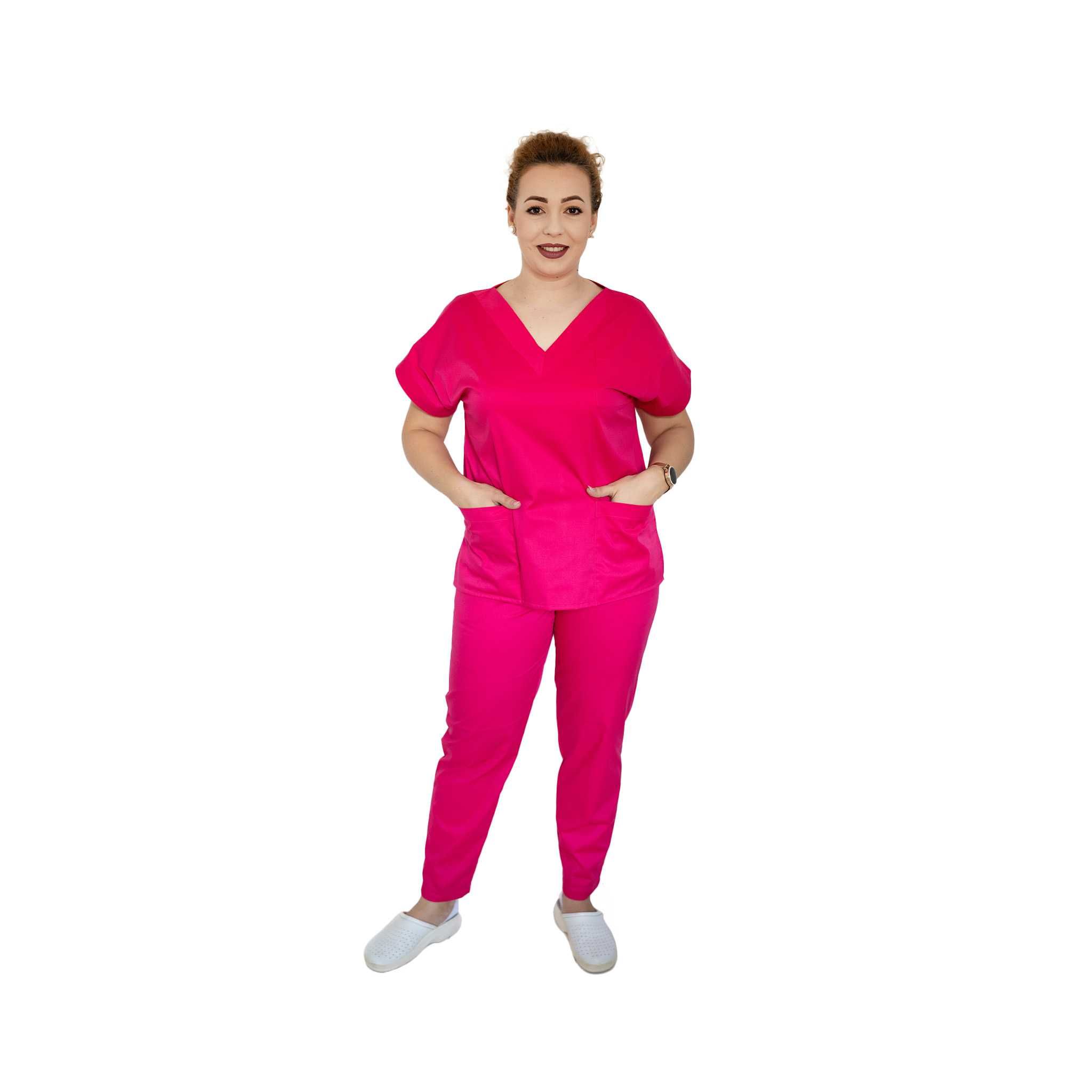Costum medical Classic STRECH – Roze