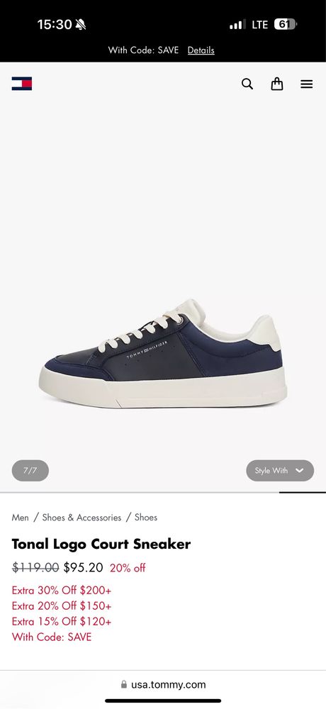 Кроссовки tommy hilfiger