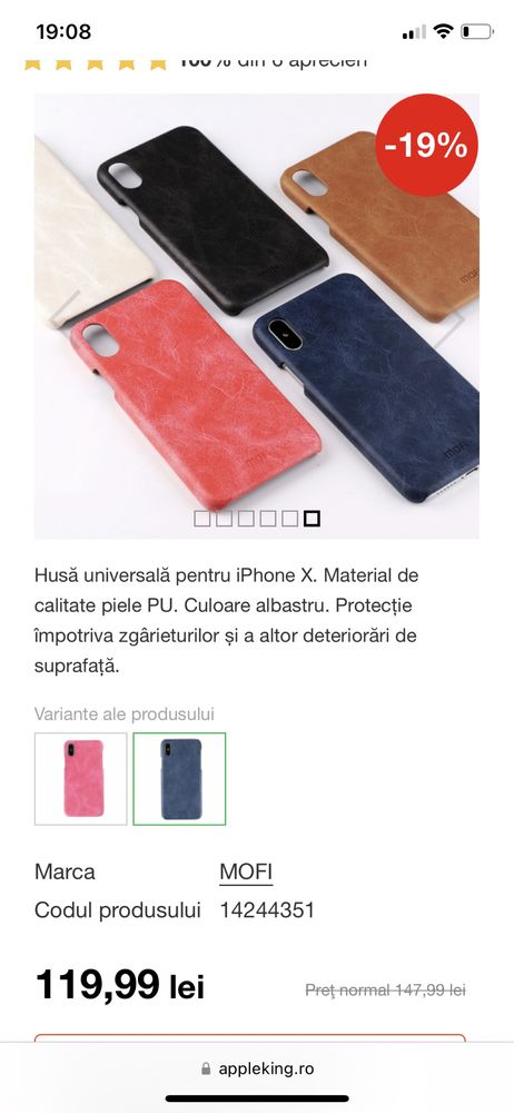 Husa din plastic,pt iphone x/xs,slim mofi