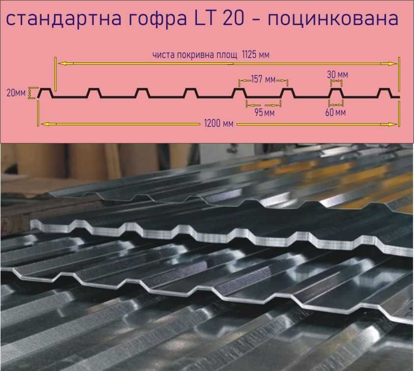 LT -ЛАМАРИНА с цинково покритие.. ПРОИЗВЕЖДАМ гофрирана ЛТ ламарина