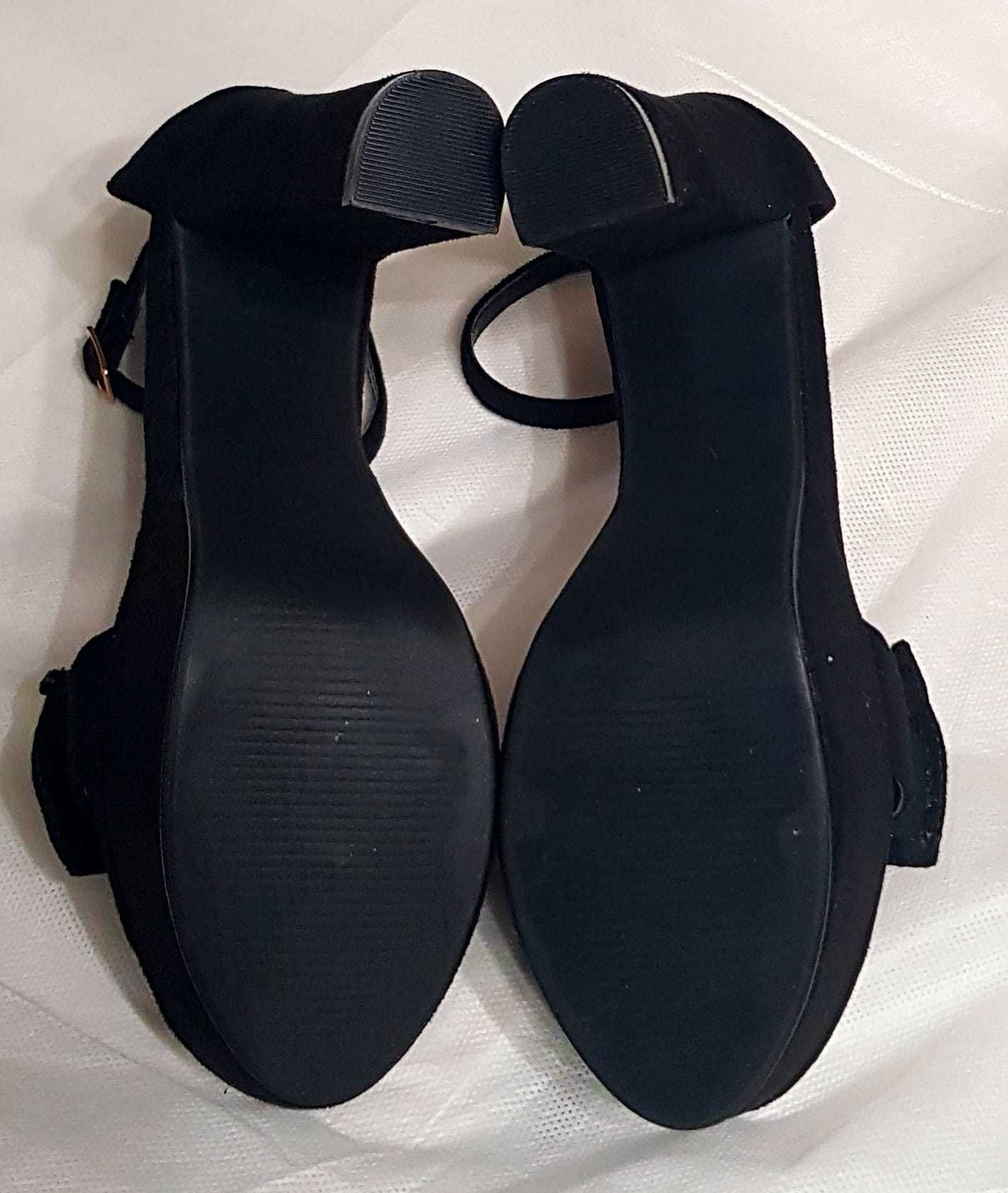 sandale negre - piele naturală întoarsă, marca BENAZA- mărime 38