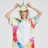 Pijama salopeta scurta pentru copii, model unicorn