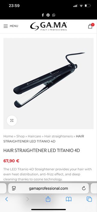 Утюжок для волос из италии gama