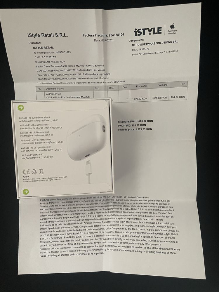 Air pods pro2 -factura istyle